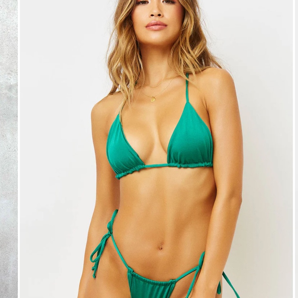 Emerald Green Triangle Bikini Top with